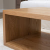 Large White Oak Wood Square Coffee Table in Living Room
