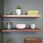 Custom Walnut Wood Floating Shelves