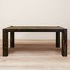 Rustic Wood Coffee Table with Post Legs in Jacobean Color Style