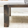 Rustic Wood Coffee Table with Post Legs in Jacobean Color Style in Living Room