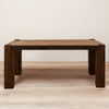 Rustic Wood Coffee Table with Post Legs in Provincial Color Style