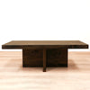 Rustic Wood Cross Base Coffee Table in Provincial Color Style