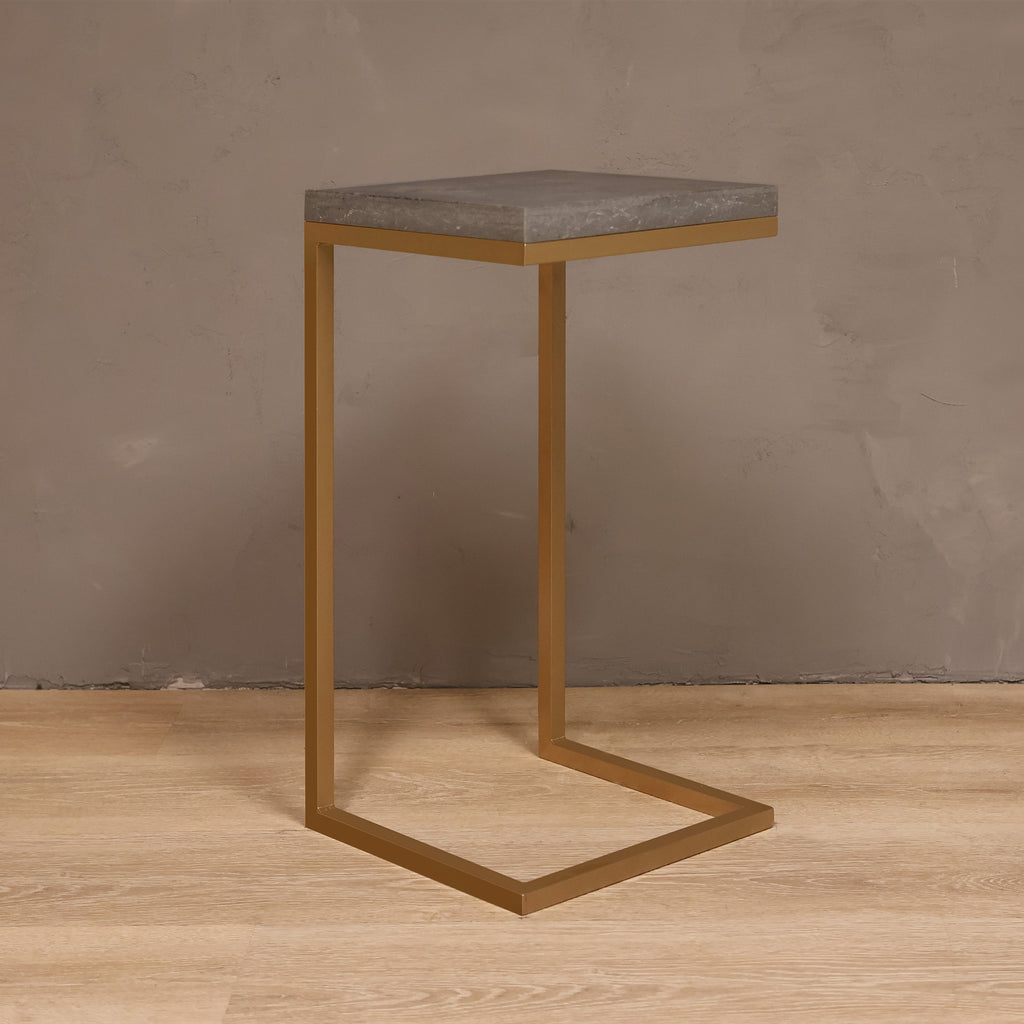 Side table with stone top
