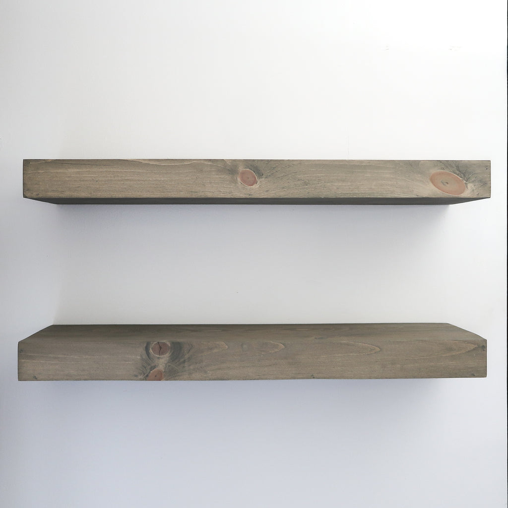 Handcrafted Modern 3 Thick Floating Shelves, Urbandi