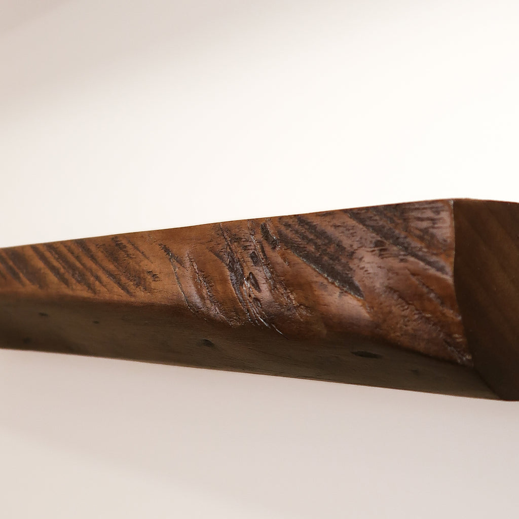 Close Up of a Live Edge Walnut Floating Shelf