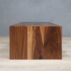 walnut waterfall coffee table for living room