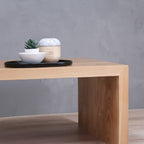 Modern White Oak Wood Waterfall Coffee Table