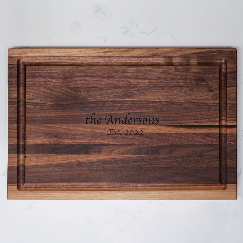 Walnut Wood Cutting Board Engraved Center
