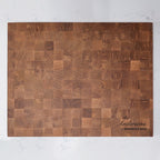 Engraved Corner Custom White Oak Wood Cutting Board in Kitchen