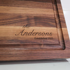 Custom Engraved Walnut Wood Cutting Board