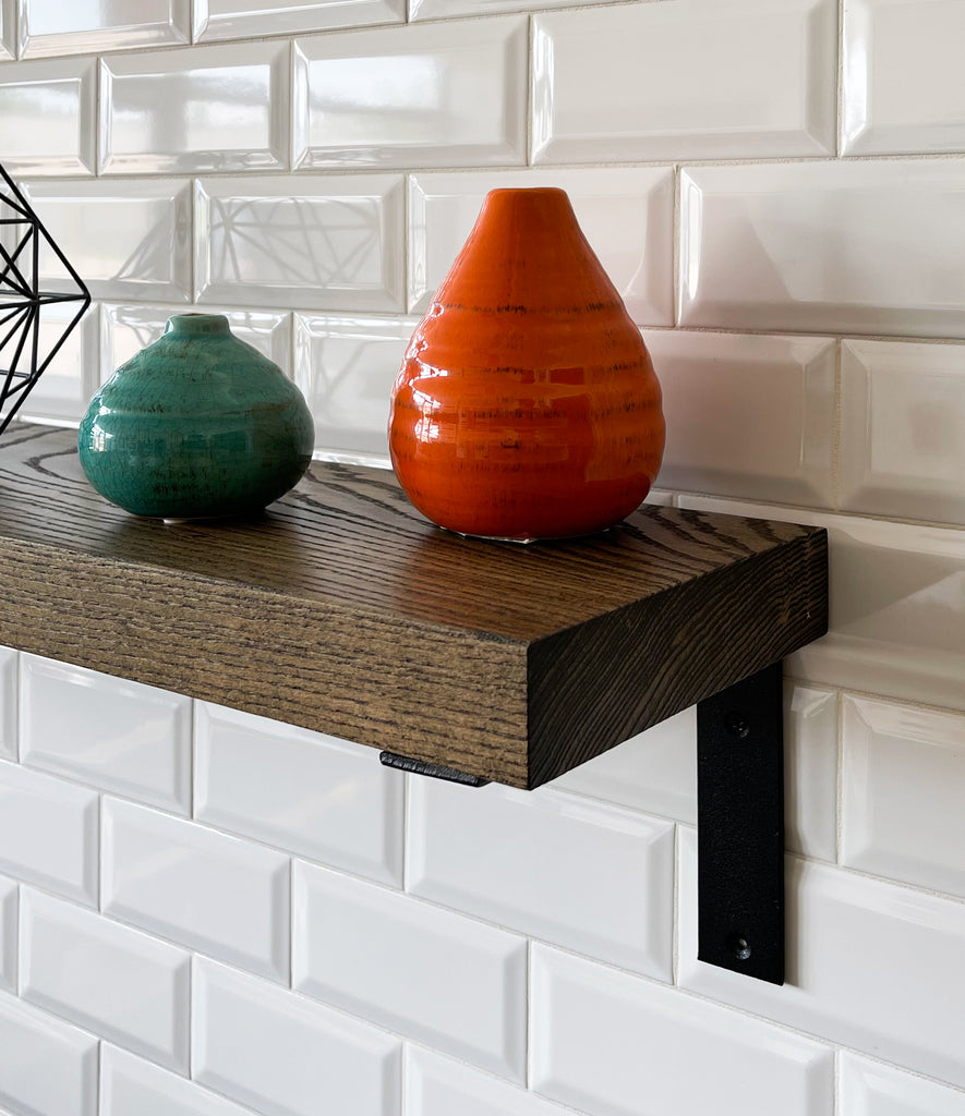 Contemporary Wood Ash Shelf with Bracket