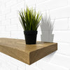 Ash Wood Floating Shelf Aged Oak Color Style