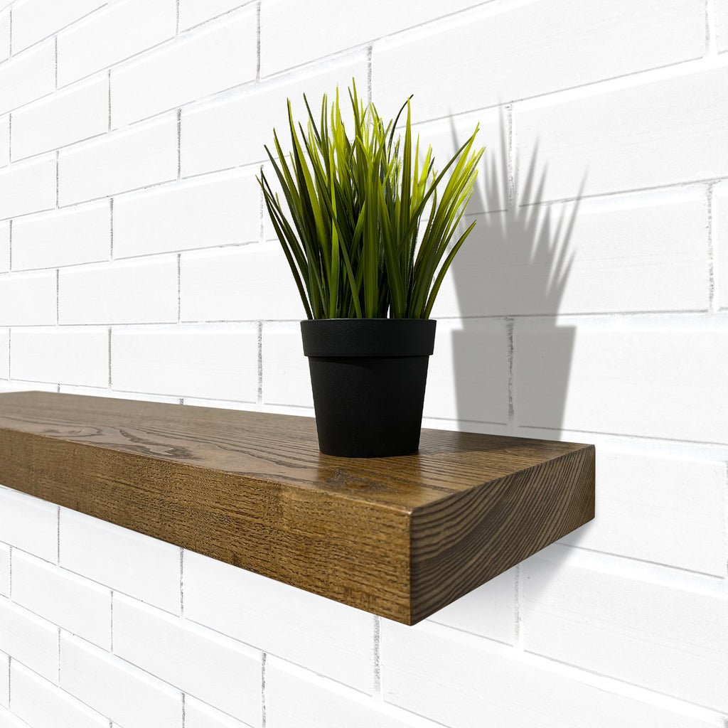Ash Wood Floating Shelf Provincial Color Style