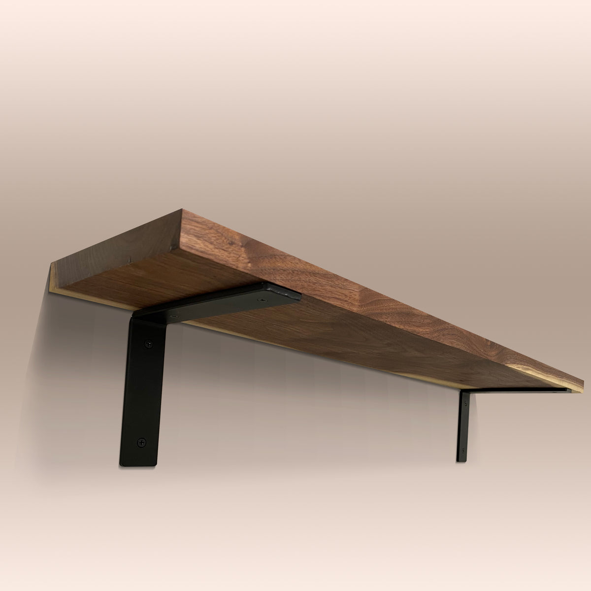 Wall Wooden Shelf with L Brackets