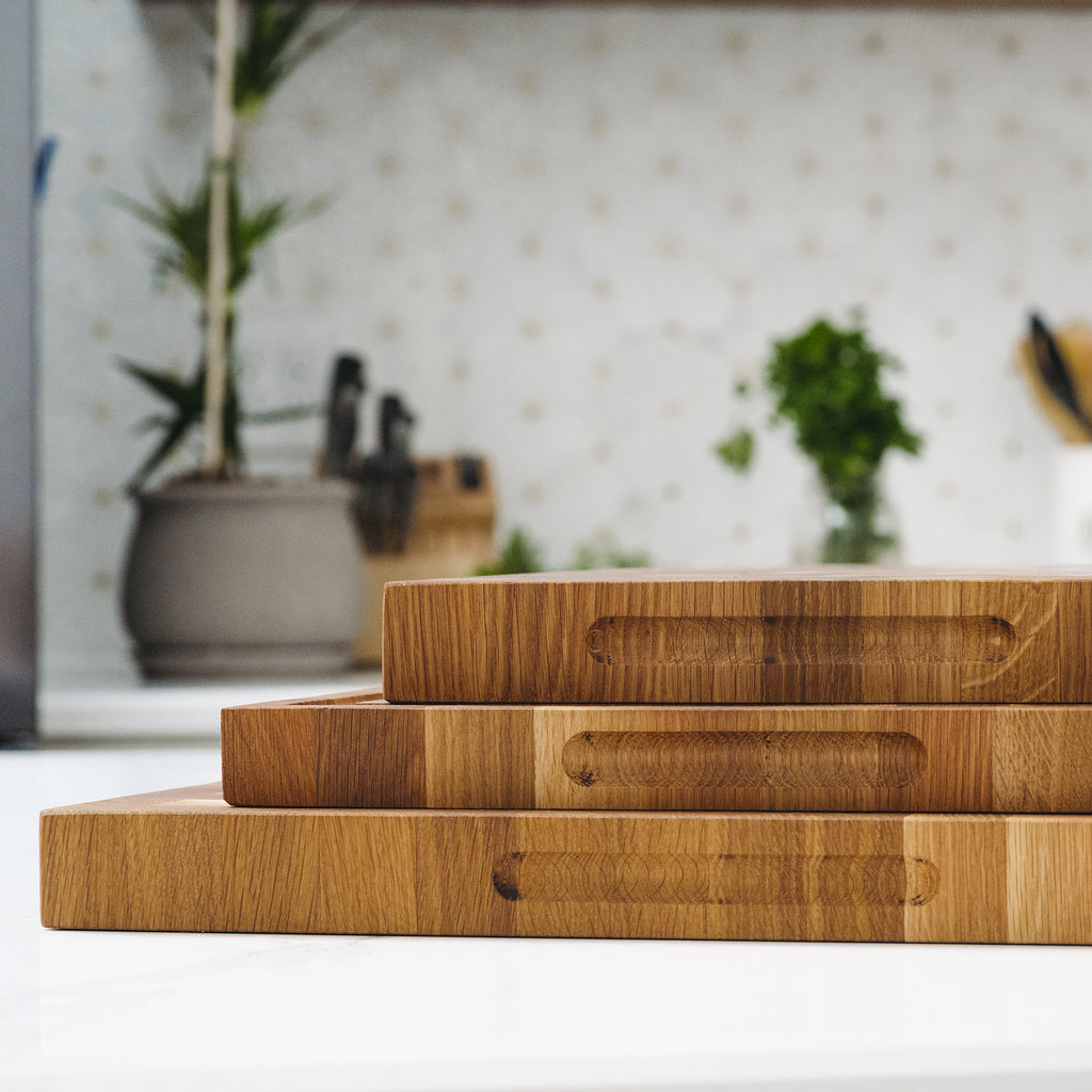 White Oak Wood Cutting Boards in Kitchen