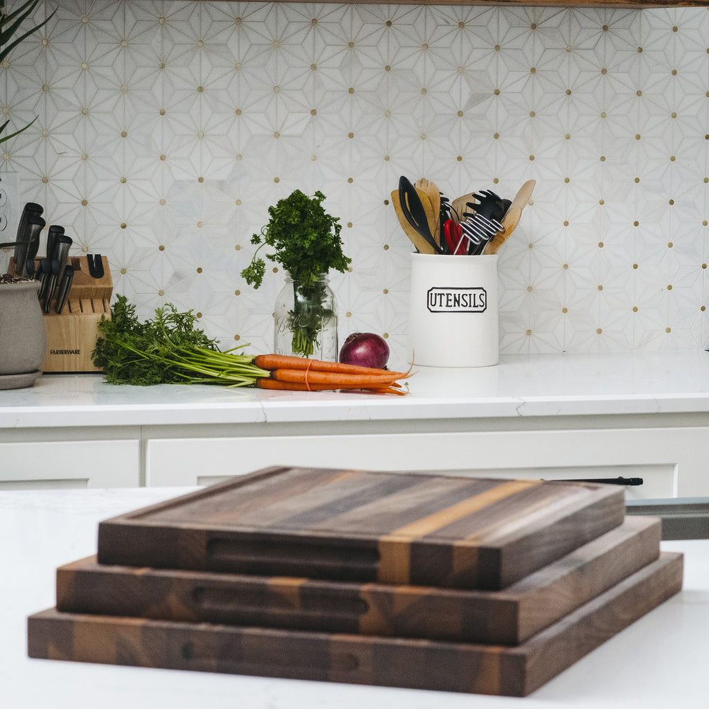 Walnut Wood Cutting Boards in Kitchen
