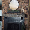 Fireplace with Wooden Distressed Fireplace Mantel