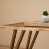 Contemporary Live Edge Walnut Wood Coffee Table with Gold Metal Legs