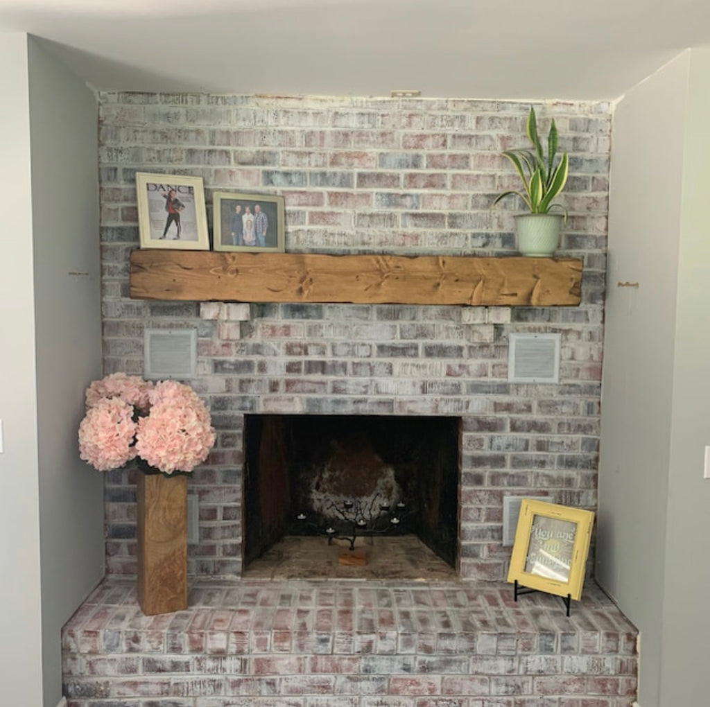 Idea for Fireplace with Distressed Fireplace Mantel