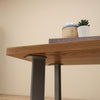 Custom White Oak Wood Coffee Table With Grey Massive Legs