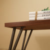 Modern Walnut Wood Coffee Table With Grey Hairpin Legs