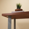 Large Walnut Wood Coffee Table With Massive Grey Hairpin Legs