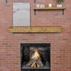 Fireplace with Distressed Fireplace Mantel in Aged Oak Color Style