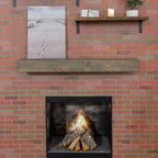 Direct Rustic Wood Fireplace Mantel in Aged Barrel Color