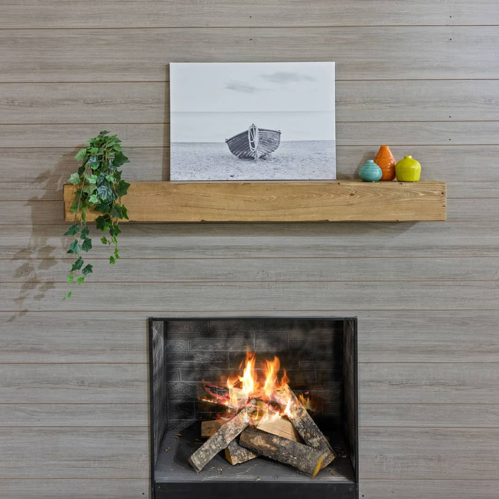 Direct Rustic Wood Fireplace Mantel in Aged Oak Color