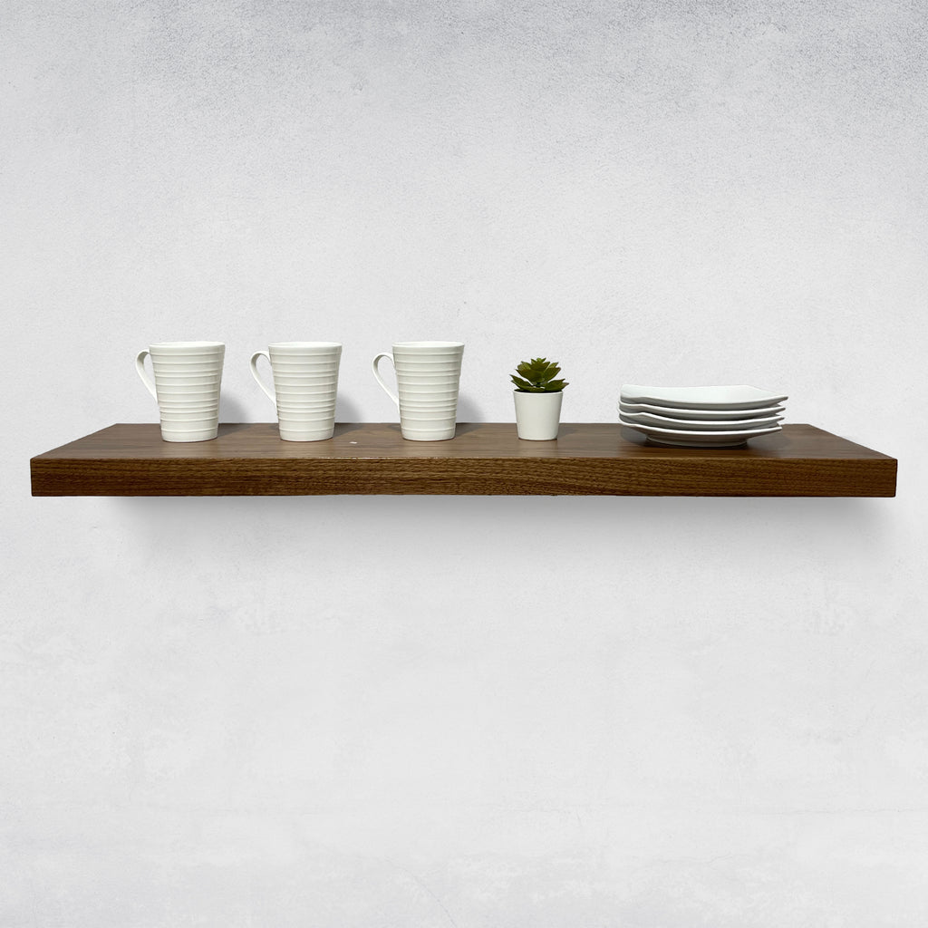 Wall Walnut Floating Shelf in Kitchen