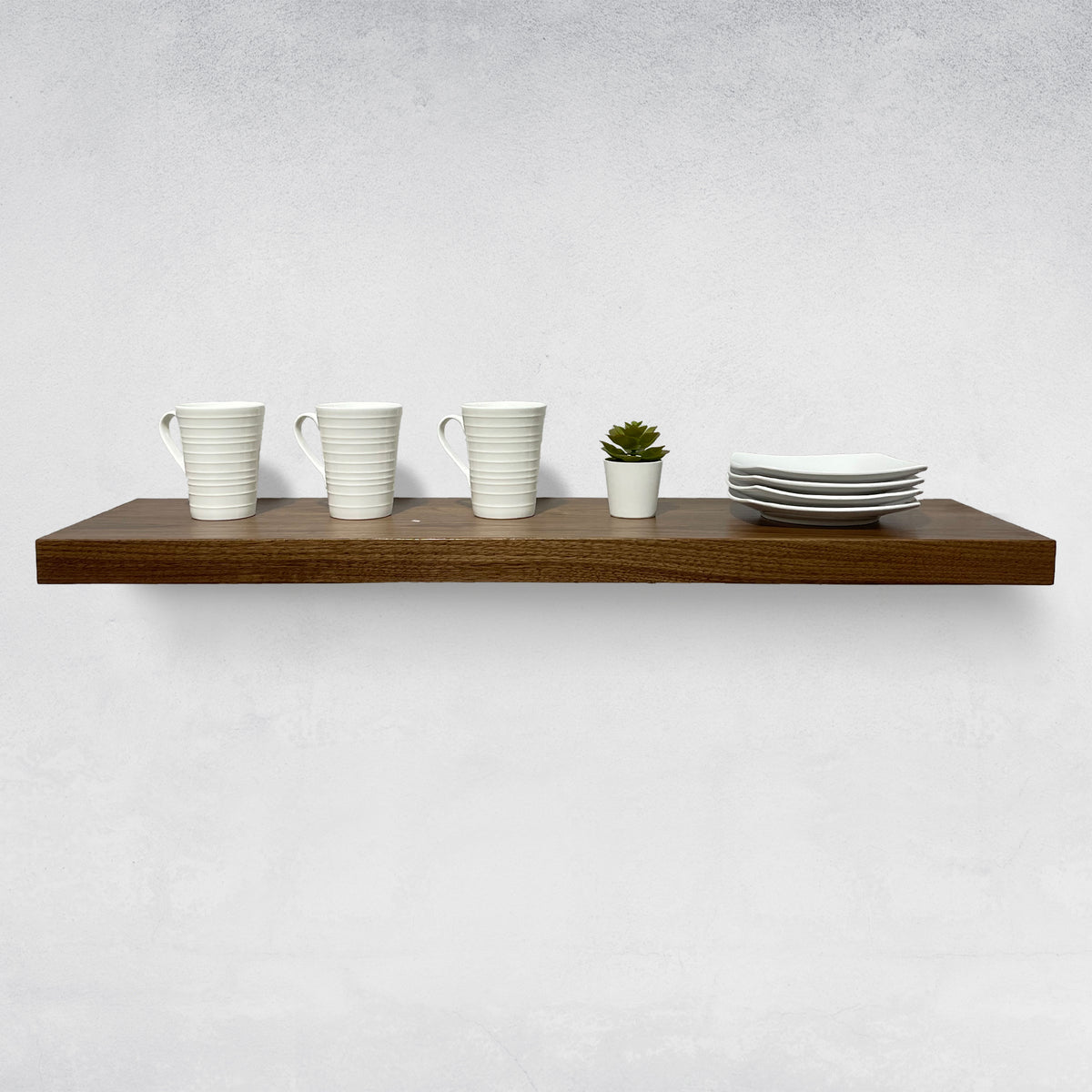 Wall Walnut Floating Shelf in Kitchen