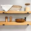 Custom White Oak Wood Shelves with J Brackets in Kitchen