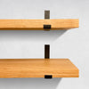 Custom White Oak Wood Shelves with J Brackets
