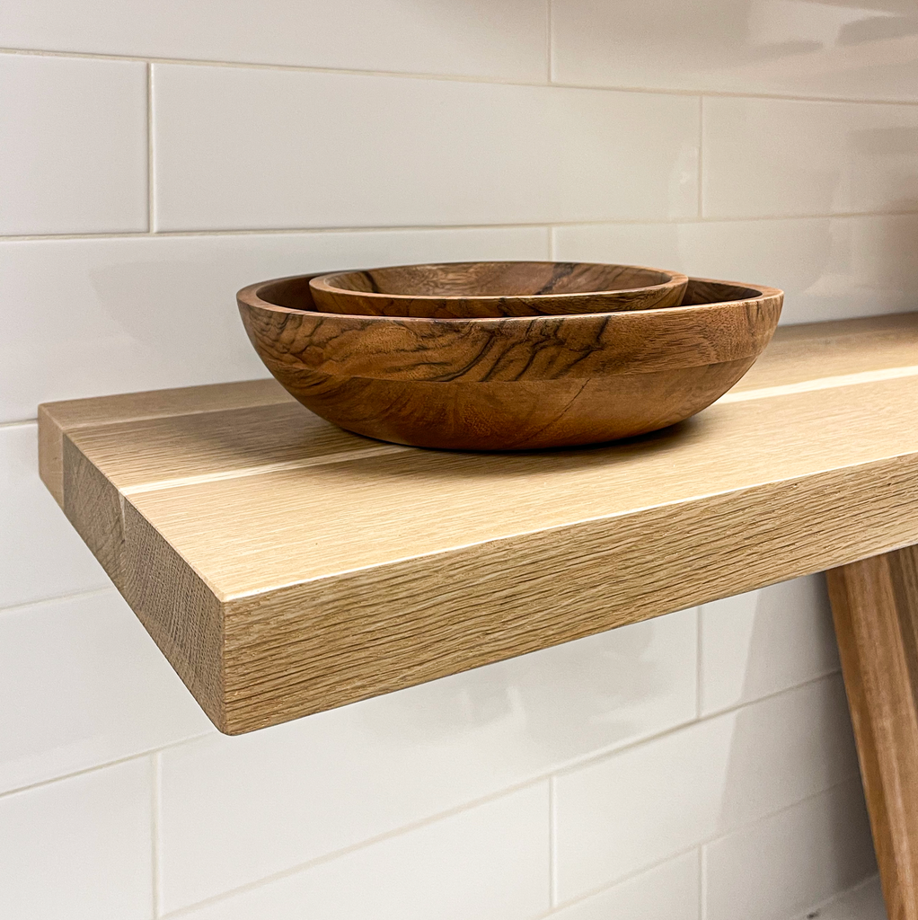 White Oak Kitchen Floating Shelf